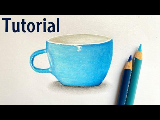 How To Draw A Cup | Color Pencil Tutorial