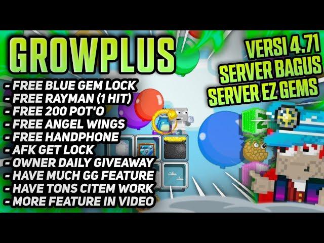 AUTO RICH⁉️FREE ROLE UNLI | GROWTOPIA PRIVATE SERVER TERBARU | BEST GTPS 2024 | GROWPLUS