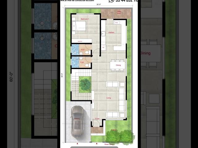 30' x 60' West facing floor plan #floorplan