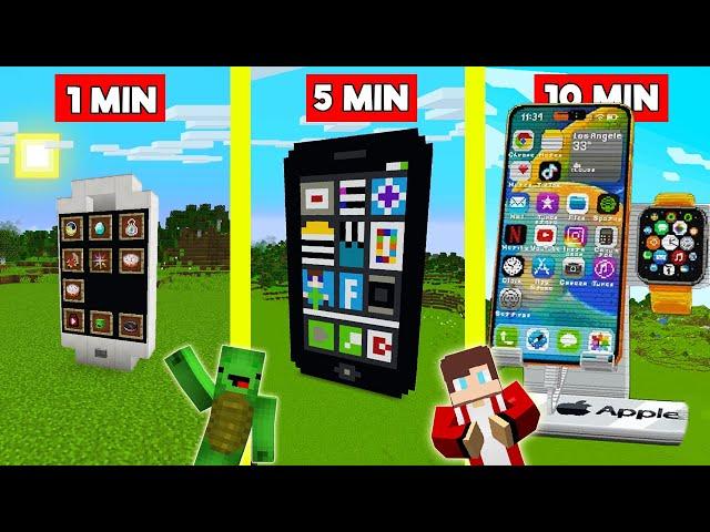 IPHONE HOUSE BUILD BATTLE CHALLENGE In Minecraft - NOOB VS PRO - Maizen Mizen Mazien Parody