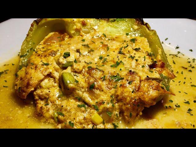  KETO CHEESY GREEN CHILI CHICKEN ENCHILADA STUFFED PEPPERS | Cooking w/ Ashley