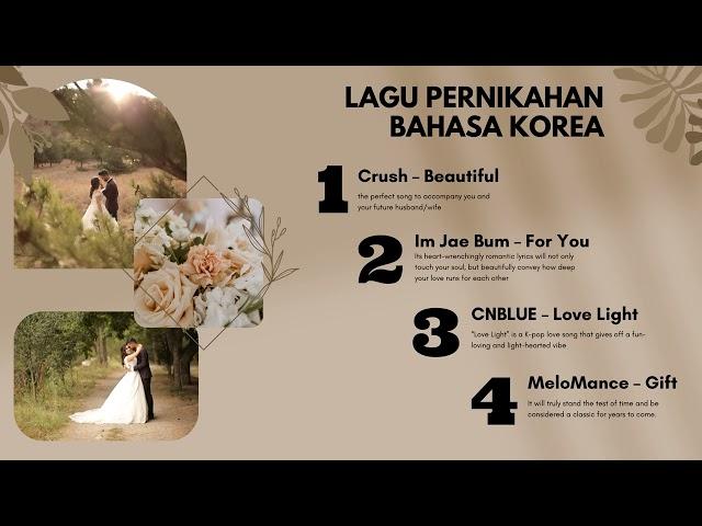 [KOREAN SONG] REKOMENDASI LAGU PERNIKAHAN KOREA WEDDING SONGS 2023