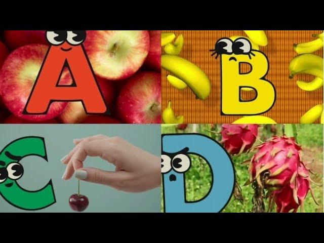 ABC fruits names song/a for apple/abc phonics song for kids/kids learning video/toddlers video