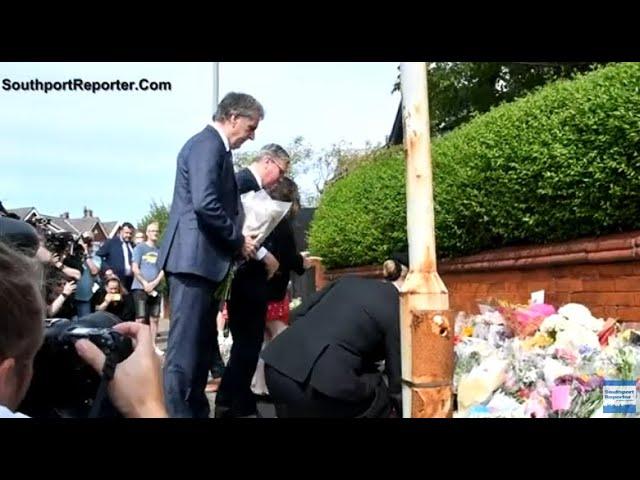 Prime Minister Keir Starmer laid flowers at a memorial for the stabbing victims in Southport