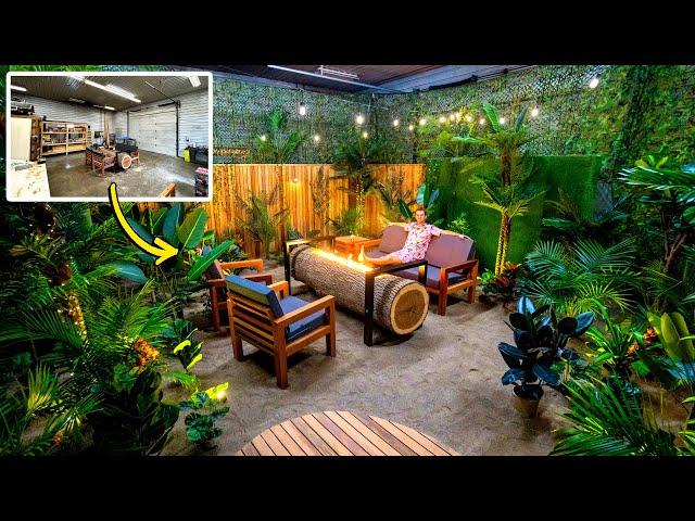 Making my SHOP into a TROPICAL PARADISE for a Week - Full Build