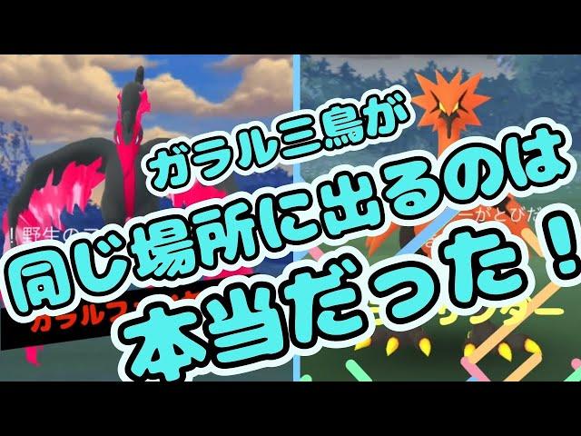 ポケモンGO ガラル三鳥は同じ場所で出る！覚えておいて損はない、出逢うこと＝捕獲率アップだ！