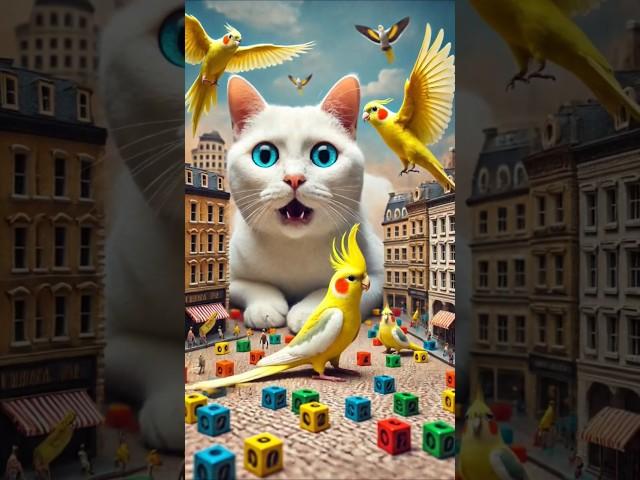 Cockatiel vs.LEGO Cat: The Ultimate Battle for Survival |AI Story #shorts  #cockatiel #ai #cockatiel