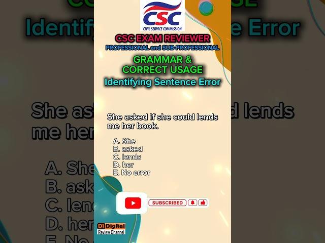 Civil Service Exam Practice Test 2024 - Sentence Error