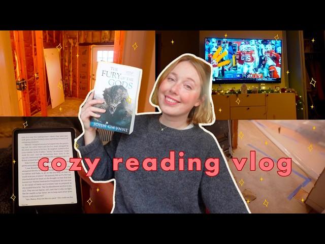 cozy reading vlog: my house is under construction + finishing an amazing fantasy series!