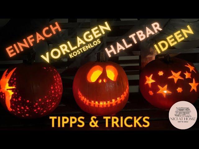 Halloween Kürbis schnitzen: Anleitung - haltbar machen - Ideen - Vorlagen - Tipps & Tricks