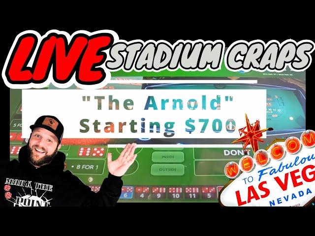 "The Arnold" Live Stadium Craps at Las Vegas Casino!