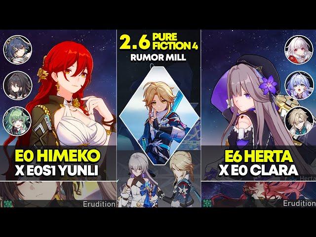 E0 Himeko x Yunli & E6 Herta x Clara | Pure Fiction 4 | Honkai Star Rail 2.6