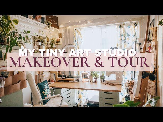 MY TINY ART STUDIO Makeover & Tour | organizing my 8x8 ft craft space