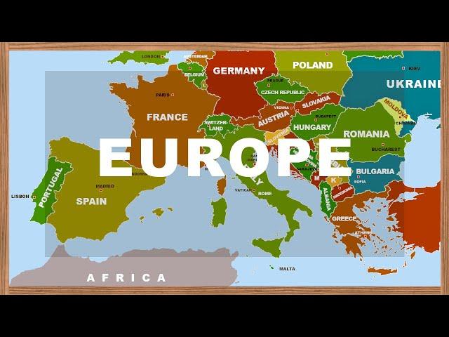 European Map: Countries, Capitals and National Flags (with Photos). Learn Geography #01