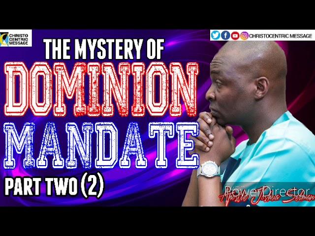 THE DOMINION MANDATE [PART 2] - APOSTLEJOSHUA SELMAN 2020||KOINONIADOWNLOADS||