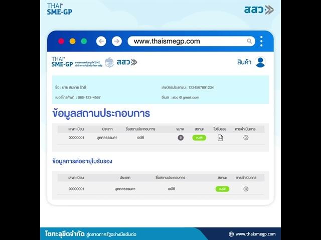 การลงชื่อเข้าใช้งานเพื่อต่ออายุใบรับรองบน THAI SME-GP