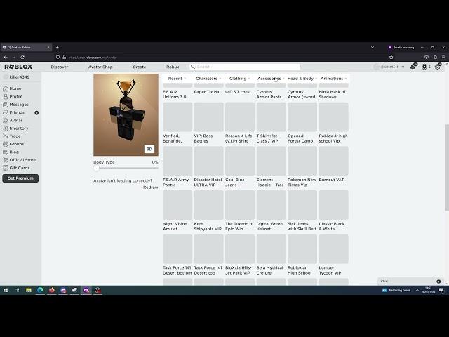 Roblox PGING 2009 Account With Items