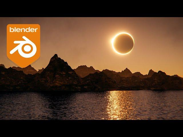 Blender Tutorial - Creating an Eclipse Lake Environment in 20 Min