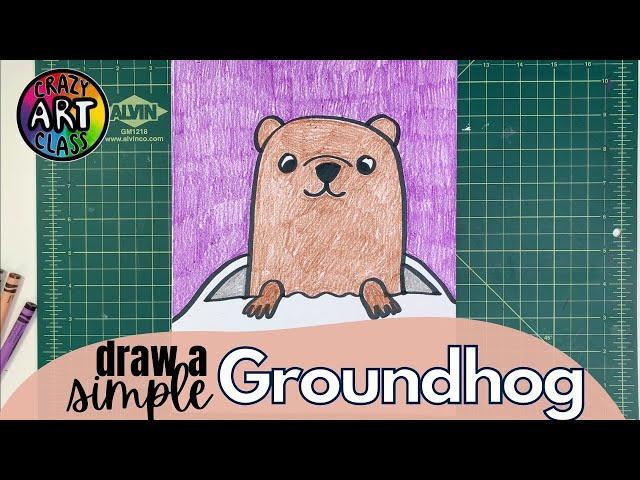 Simple Groundhog Guided Drawing