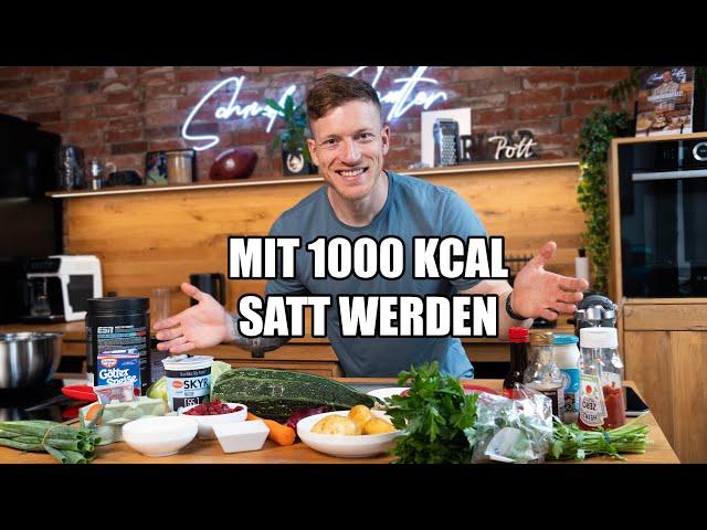 Mit 1000 Kcal satt werden! 4 Mahlzeiten (wenig Kalorien & viel Protein)