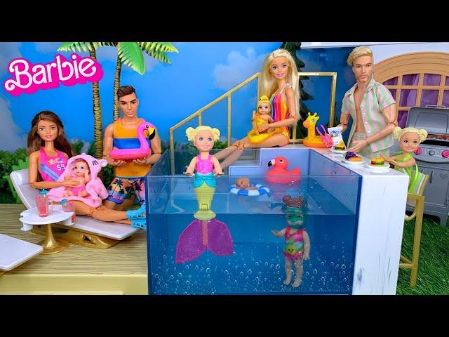 Barbie & Ken Doll Family Pool Party Story