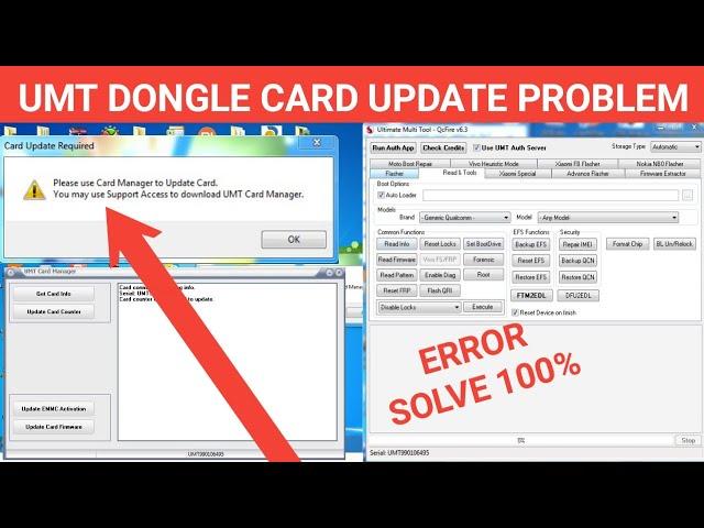 UMT dongle Card Update Problem / UMT Dongle open error  solve