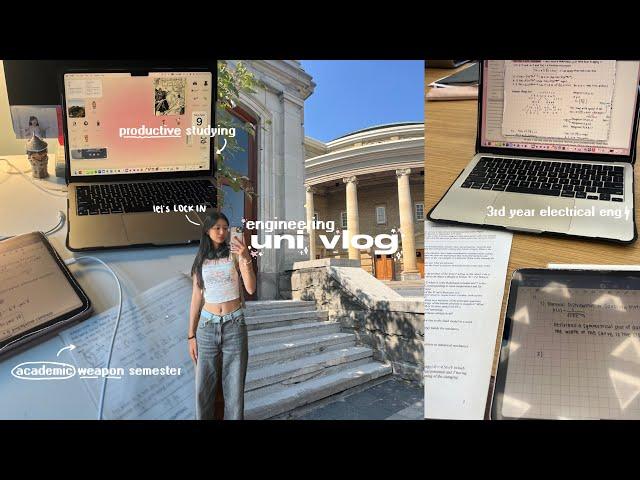 UNI VLOG ⭒˚️ 3rd year engineering, day in my life, productive studying