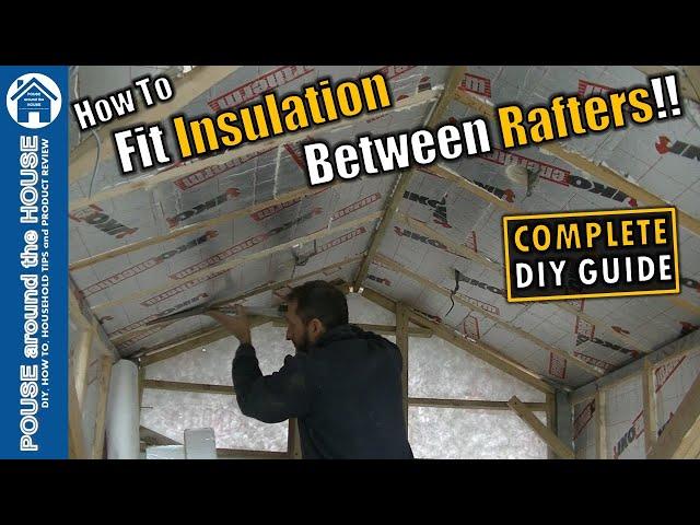 How to cut & fit insulation between rafters. PIR board install between rafters. DIY fit insulation!!