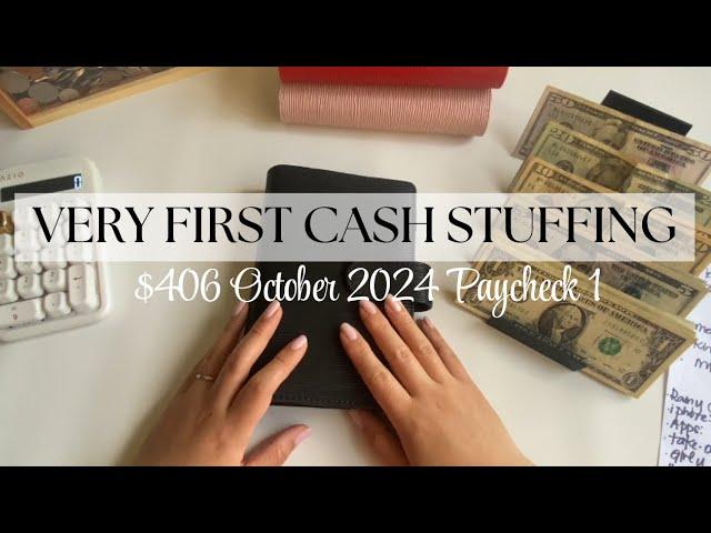 $406 Cash Envelope Stuffing | Starting Over at 40 | Low Income | First Paycheck of October 2024