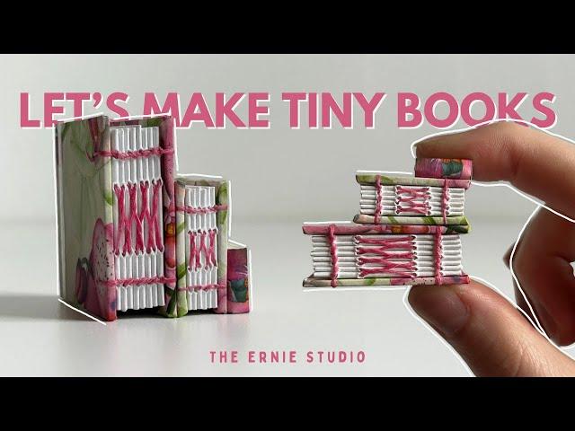 Making mini books  bookbinding with gentle music, tiny books