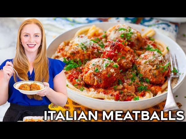 The Best Cheesy Baked Italian Meatballs in Marinara Sauce | Extra Soft, Juicy & Delicious!