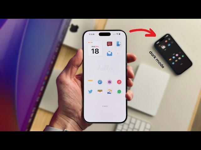 Ultimate Minimalist iOS Home Screen Set Up | Light & Dark Mode Theme!