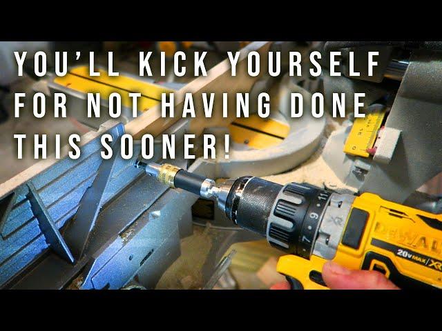 60 Second Miter Saw fix that will change the way you work! - Easy DIY Miter Saw Stop Block.