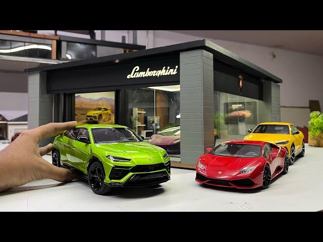 DIY Tiny Lamborghini Cars Showroom 1/18 Scale Diorama | Mini Lamborghini Cars Diecast Models