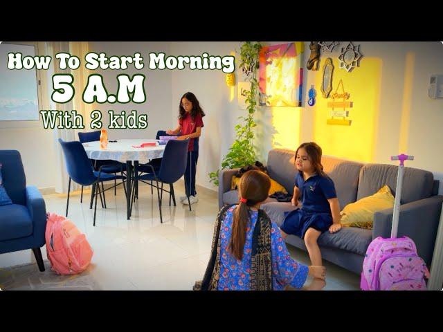 How To Start MORNING At 5 A.M️️Kids Lunchbox & breakfast ~ Morning Cleaning Pakistani mom vlogger