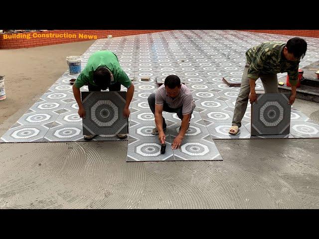 Great Skills To Build A Professional Large Outdoor Playground Using Patterned Ceramic Tiles