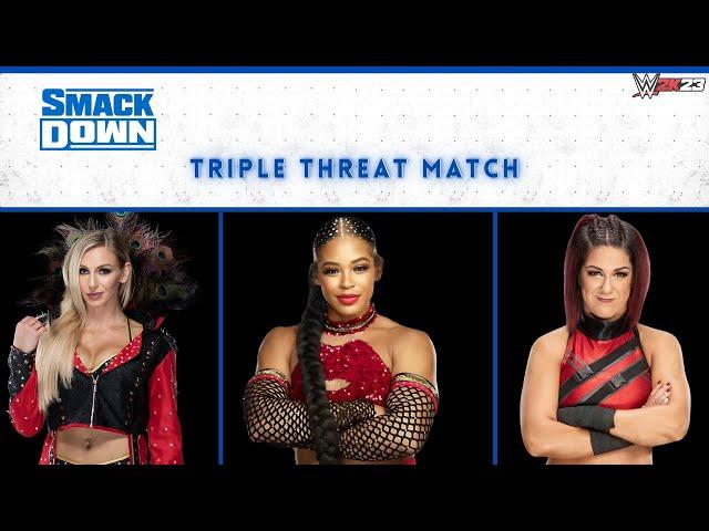 Charlotte Flair vs Bianca Belair vs Bayley - Triple Threat Match | WWE2K23 | GameCity