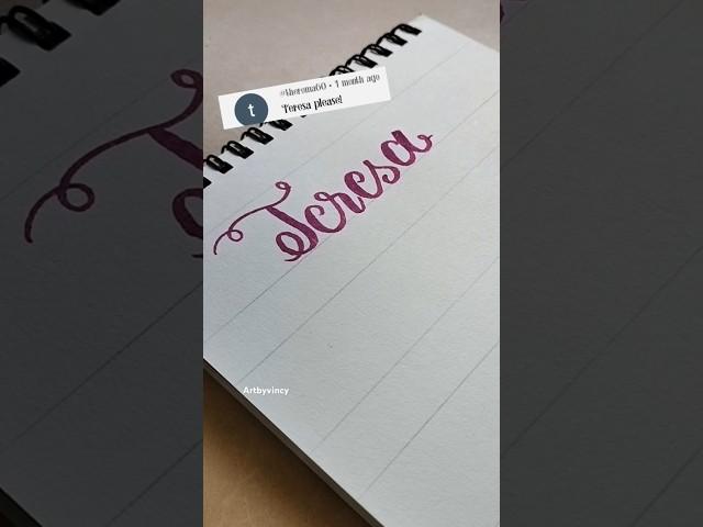 Calligraphy/ brush pen calligraphy/ name request/ alphabet lettering/ daily art @artbyvincy