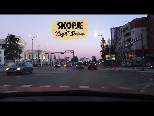 Night DRIVE TOUR - SKOPJE, Macedonia (winter 2024-2025) 【POV】 Ноќно Возење низ Скопје, Македонија