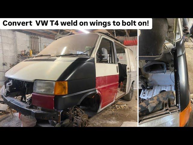 How to easily convert your VW T4 early weld on front wings to bolt on!