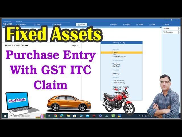 Fixed Assets Purchase Entry with GST ITC Claim | Assets Purchase entry in Tally Prime | Fixed Assets