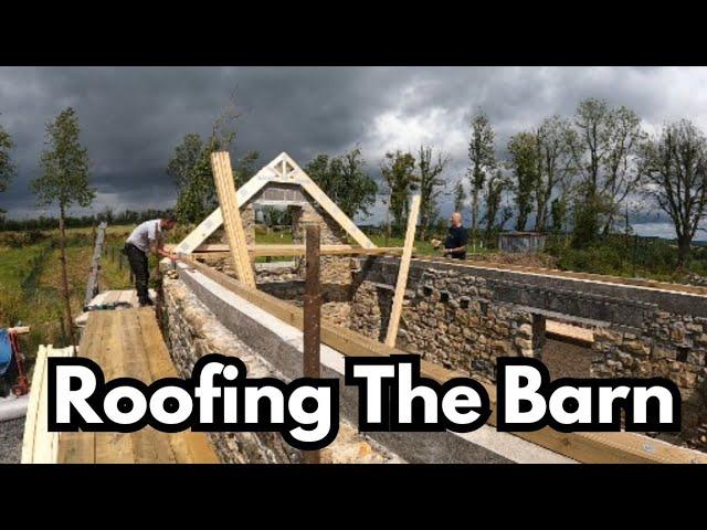 Finally, the old stone barn has a roof! #diyrenovation