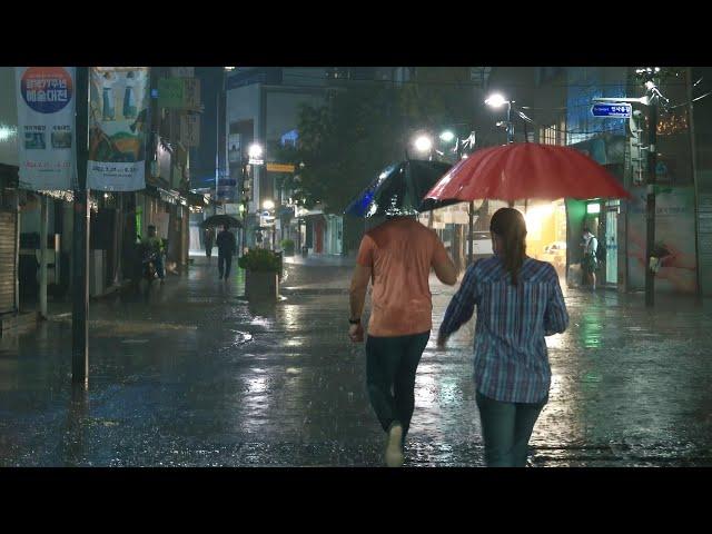 [4K Rain Walk] Heavy Rain in InSaDong, Seoul