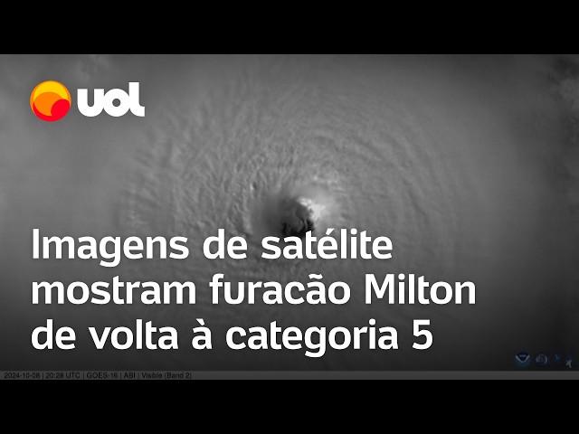 Furacão Milton volta à categoria 5 rumo à Flórida; imagens de satélite mostram olho do furacão