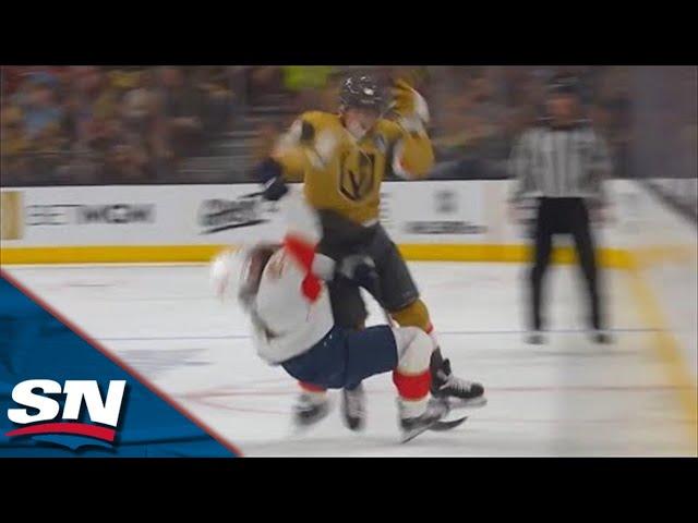 Golden Knights' Ivan Barbashev Levels Panthers' Radko Gudas With Massive Reverse Hit