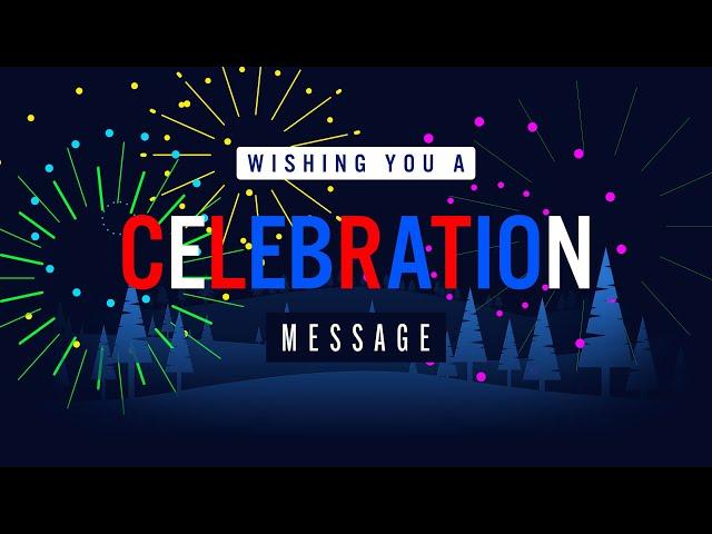 Editable Fireworks Celebration Message Title - Premiere Pro MOGRT Template