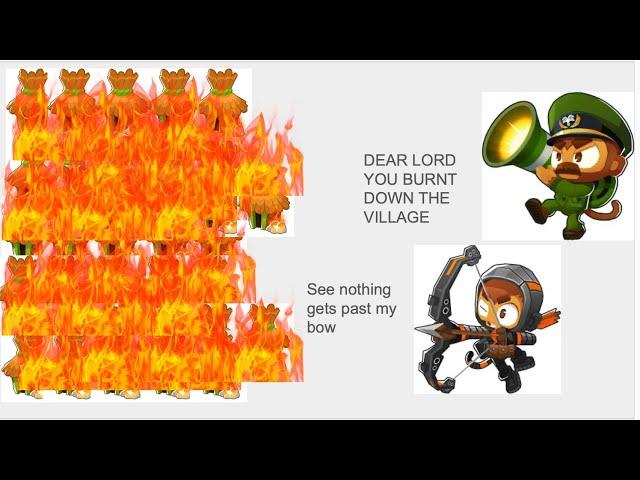 quincy burns down the village (btd6 meme)