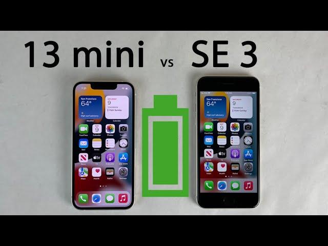 iPhone SE 3 vs 13 mini Battery Life DRAIN Test