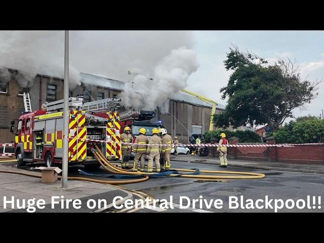 BREAKING NEWS!!  "Massive Blaze in Blackpool: Dozens of Firefighters Battle Central Drive !!"