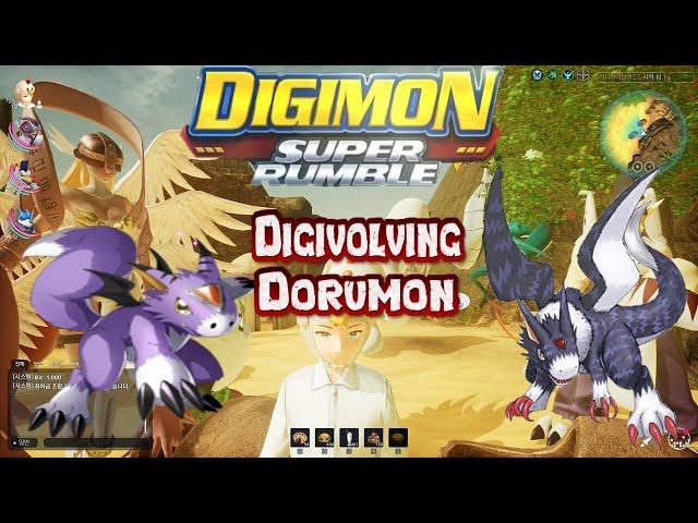 Digivolving Dorumon To Dorugamon In Digimon Super Rumble!